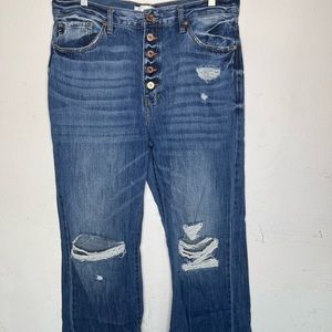 MIDI rise loose leg distressed Vici Dolls jeans